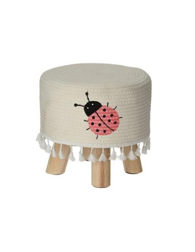 Σκαμπό παιδικό ξύλινο "Πασχαλίτσα" Ø28x25εκ.