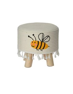 Σκαμπό παιδικό ξύλινο "Μέλισσα" Ø28x25εκ.