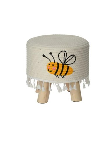 Σκαμπό παιδικό ξύλινο "Μέλισσα" Ø28x25εκ.