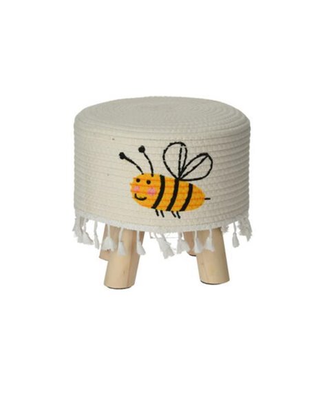 Σκαμπό παιδικό ξύλινο "Μέλισσα" Ø28x25εκ.