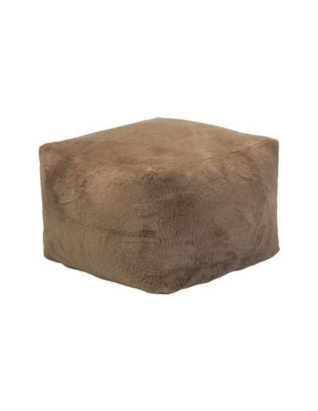 Πουφ γούνινη υφή καφέ Y30x40x40εκ.