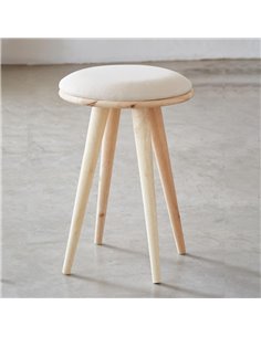 Σκαμπό Nextdeco Natural μασίφ ξύλο Υ51,5xØ34,5εκ.