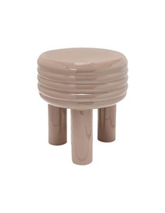 Σκαμπό μεταλλικό γυαλιστερό Nextdeco μπεζ Y37x32x32εκ.