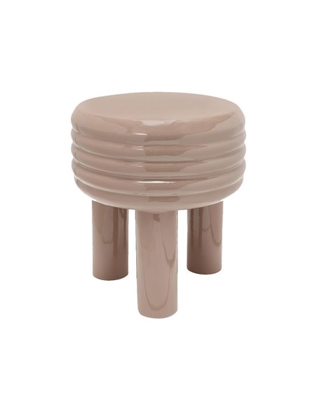 Σκαμπό μεταλλικό γυαλιστερό Nextdeco μπεζ Y37x32x32εκ.