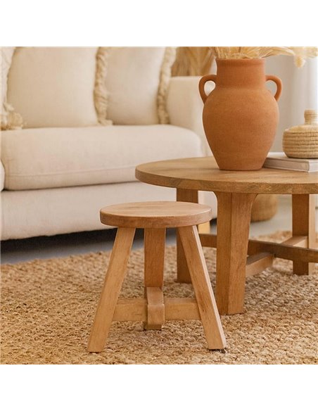 Σκαμπό Nextdeco ανακυκλωμένο ξύλο mahoni Υ23εκ Ø20εκ.