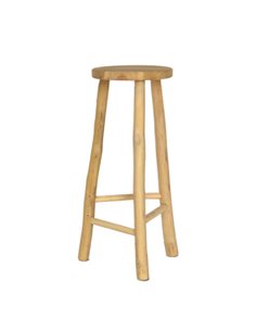 Σκαμπό μπαρ Nextdeco Kiana ξύλο teak Υ76x∅31εκ