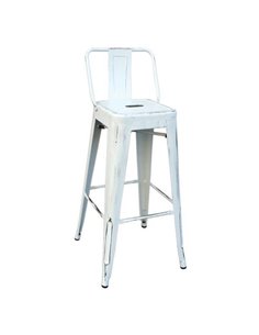 RELIX σκαμπώ bar με πλάτη Y76-100x43x43εκ., antique white