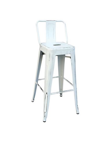 RELIX σκαμπώ bar με πλάτη Y76-100x43x43εκ., antique white