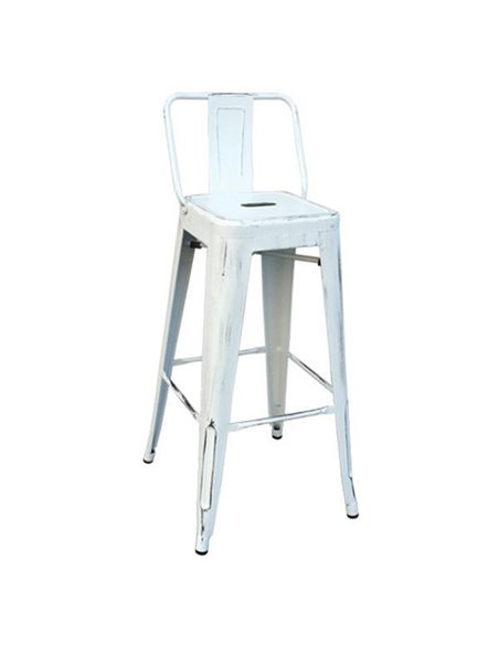 RELIX σκαμπώ bar με πλάτη Y76-100x43x43εκ., antique white