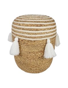 Σκαμπό boho Nextdeco με αποθηκευτικό χώρο rattan Ø40xΥ43εκ.