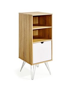 Κομοδίνο Nextdeco καφέ με ράφια και ντουλάπι Υ102x40x44,5εκ.