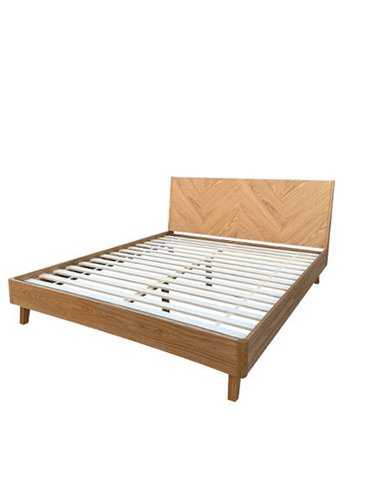 Κρεβάτι διπλό Nextdeco Stanley για στρώμα 160x200εκ. σε φυσικό χρώμα Υ90x168x210εκ.