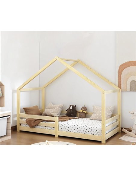 Κρεβάτι σπιτάκι Nextdeco σε φυσικό χρώμα (για στρώμα 90x190εκ.) Υ140x195x98εκ.