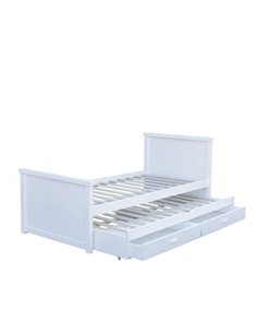 Κρεβάτι μονό Nextdeco Elliot (στρώμα 90x190εκ.) με αποθηκευτικό χώρο λευκό Υ90x100x210εκ