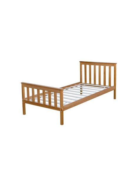 Κρεβάτι μονό Nexdeco Wilton (για στρώμα 90x190εκ.), σε φυσικό χρώμα Υ82x198x98εκ.