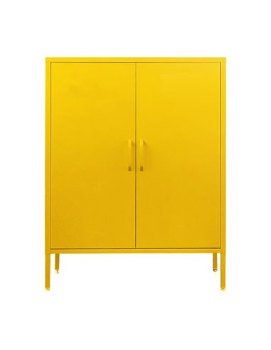 Ντουλάπα μεταλλική Nextdeco δίφυλλη κίτρινη Υ102x80x40εκ.