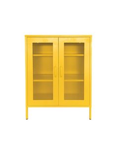 Ντουλάπα μεταλλική Nextdeco δίφυλλη κίτρινη Υ102x80x35εκ.