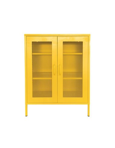 Ντουλάπα μεταλλική Nextdeco δίφυλλη κίτρινη Υ102x80x35εκ.
