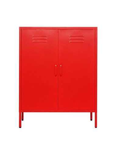 Ντουλάπα μεταλλική  Nextdeco δίφυλλη κόκκινη Υ102x80x40εκ.