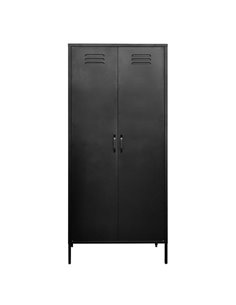 Ντουλάπα μεταλλική Nextdeco δίφυλλη μαύρη Υ170x76x50εκ.