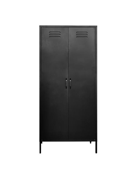 Ντουλάπα μεταλλική Nextdeco δίφυλλη μαύρη Υ170x76x50εκ.