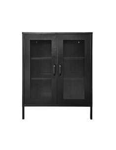 Ντουλάπα μεταλλική Nextdeco δίφυλλη μαύρη Υ102x80x35εκ.