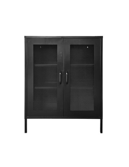 Ντουλάπα μεταλλική Nextdeco δίφυλλη μαύρη Υ102x80x35εκ.