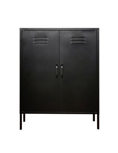 Ντουλάπα μεταλλική Nextdeco δίφυλλη μαύρη Υ102x80x40εκ.