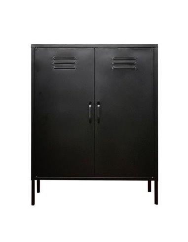 Ντουλάπα μεταλλική Nextdeco δίφυλλη μαύρη Υ102x80x40εκ.