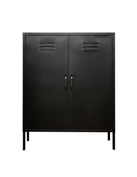 Ντουλάπα μεταλλική Nextdeco δίφυλλη μαύρη Υ102x80x40εκ.