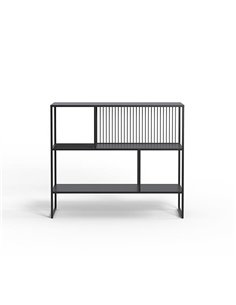 Ραφιέρα μεταλλική Nextdeco με 2 ράφια μαύρη Υ90x105x35εκ.