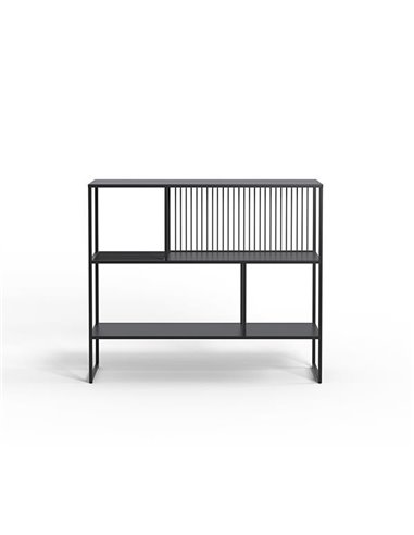 Ραφιέρα μεταλλική Nextdeco με 2 ράφια μαύρη Υ90x105x35εκ.