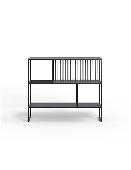 Ραφιέρα μεταλλική Nextdeco με 2 ράφια μαύρη Υ90x105x35εκ.