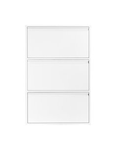 Παπουτσοθήκη μεταλλική Nextdeco με 3 τμήματα λευκή Υ103,5x65,5x15,5εκ.