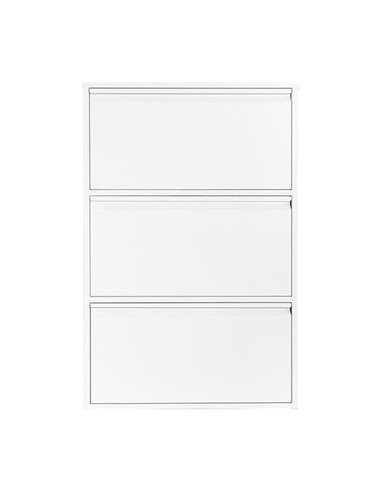 Παπουτσοθήκη μεταλλική Nextdeco με 3 τμήματα λευκή Υ103,5x65,5x15,5εκ.