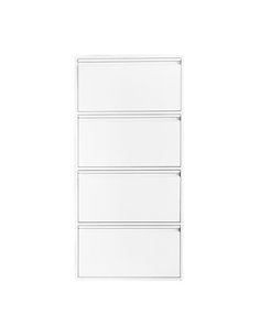 Παπουτσοθήκη μεταλλική Nextdeco με 4 τμήματα λευκή Υ137,5x65,5x15,5εκ.