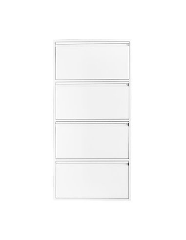 Παπουτσοθήκη μεταλλική Nextdeco με 4 τμήματα λευκή Υ137,5x65,5x15,5εκ.