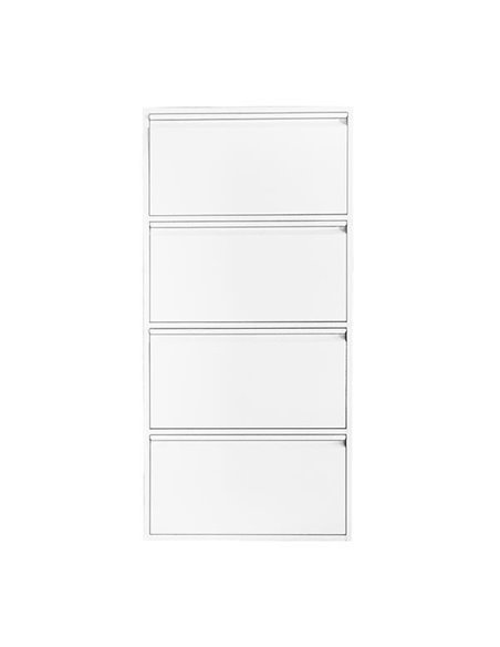 Παπουτσοθήκη μεταλλική Nextdeco με 4 τμήματα λευκή Υ137,5x65,5x15,5εκ.