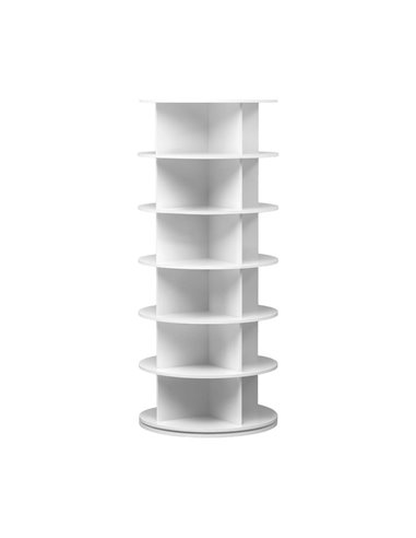 Παπουτσοθήκη περιστρεφόμενη Nextdeco λευκή 6 επιπέδων Υ137x∅60 εκ.