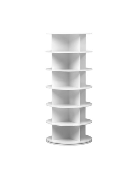 Παπουτσοθήκη περιστρεφόμενη Nextdeco λευκή 6 επιπέδων Υ137x∅60 εκ.