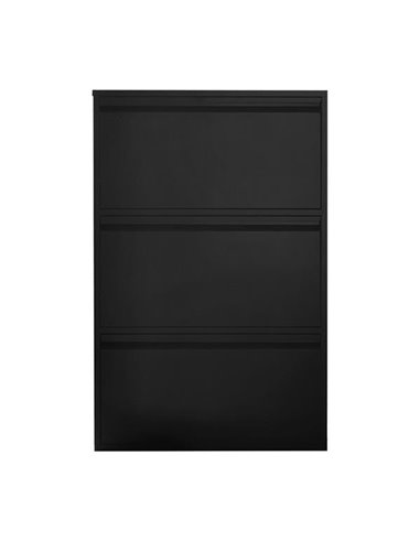 Παπουτσοθήκη μεταλλική Nextdeco με 3 τμήματα μαύρη Υ103,5x65,5x15,5εκ.