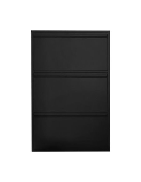 Παπουτσοθήκη μεταλλική Nextdeco με 3 τμήματα μαύρη Υ103,5x65,5x15,5εκ.