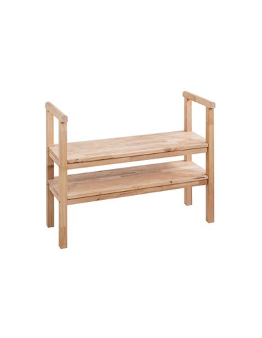 Παπουτσοθήκη παγκάκι Nextdeco Natural μασίφ ξύλο Υ70,5x90x34εκ.