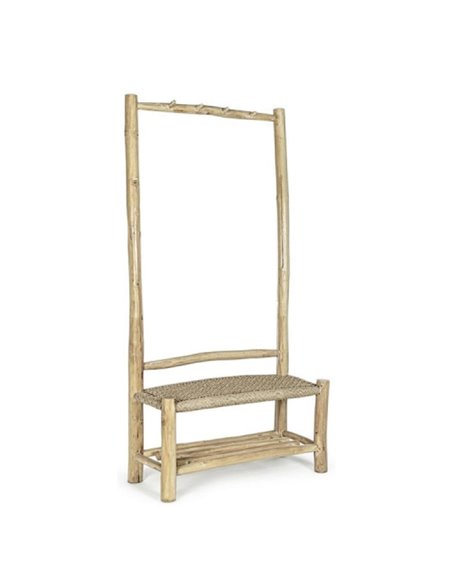 Έπιπλο εισόδου Nextdeco Kwarta κρεμάστρα παπουτσοθήκη teak Υ180x90x40εκ