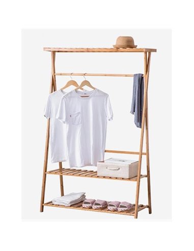 Κρεμάστρα ράγα οργάνωσης ρούχων Nextdeco ξύλινη 160x80x42εκ.