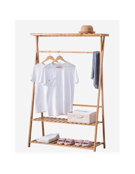 Κρεμάστρα ράγα οργάνωσης ρούχων Nextdeco ξύλινη 160x80x42εκ.