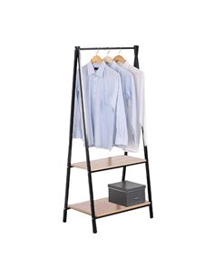 Κρεμάστρα ράγα οργάνωσης ρούχων Nextdeco μέταλλο και ξύλο Υ150x64x40εκ.