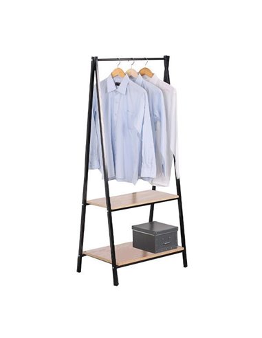 Κρεμάστρα ράγα οργάνωσης ρούχων Nextdeco μέταλλο και ξύλο Υ150x64x40εκ.