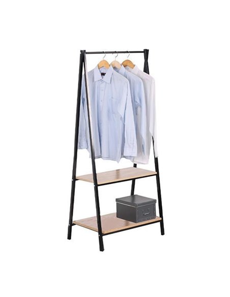 Κρεμάστρα ράγα οργάνωσης ρούχων Nextdeco μέταλλο και ξύλο Υ150x64x40εκ.