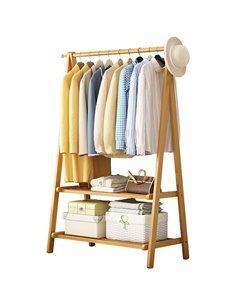Κρεμάστρα ράγα οργάνωσης ρούχων Nextdeco ξύλινη μπαμπού Υ160x86x40εκ.
